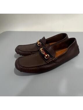 Gucci Men's Brown Buckle Leather Loafer Shoes SIZE 10 $1,089